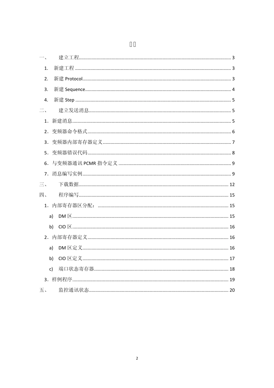 欧姆龙CP1H与3G3JZ变频器协议宏通讯使用说明_第2页