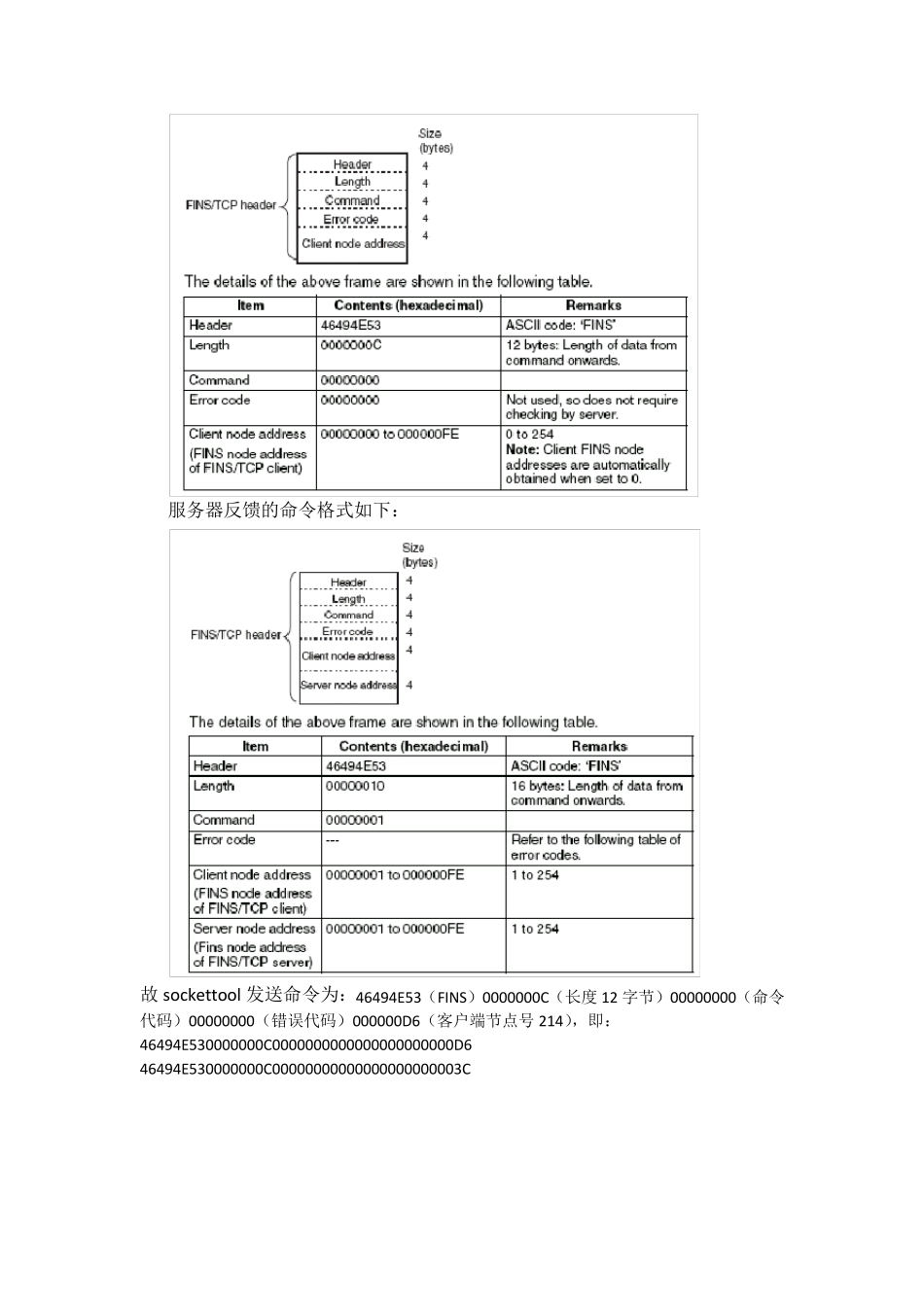 欧姆龙PLC以太网TCP命令FINS协议实验_第3页