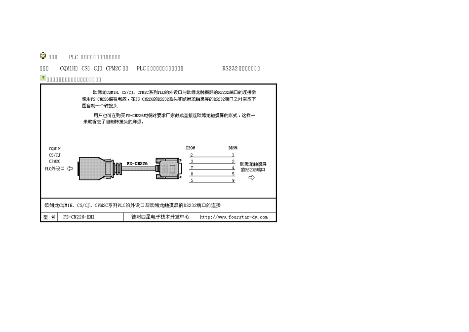 欧姆龙PLC触摸屏等工控电缆的制作图纸_第1页