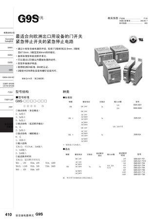欧姆龙安全继电器G9S