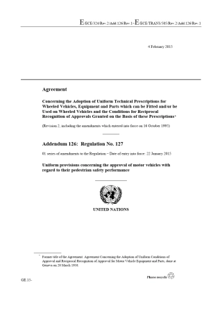 欧盟ECER127行人保护最新版