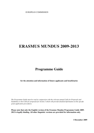 欧盟ErasmusMundus奖学金申请指南