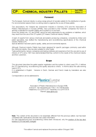 欧盟托盘标准CP_specifications