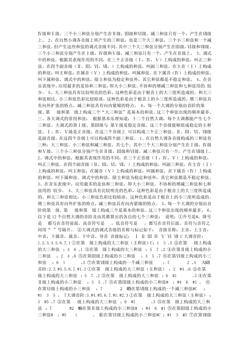 歌曲电子琴伴奏各调常用和弦_第2页