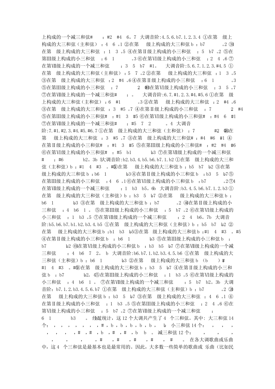 歌曲电子琴伴奏各调常用和弦_第3页