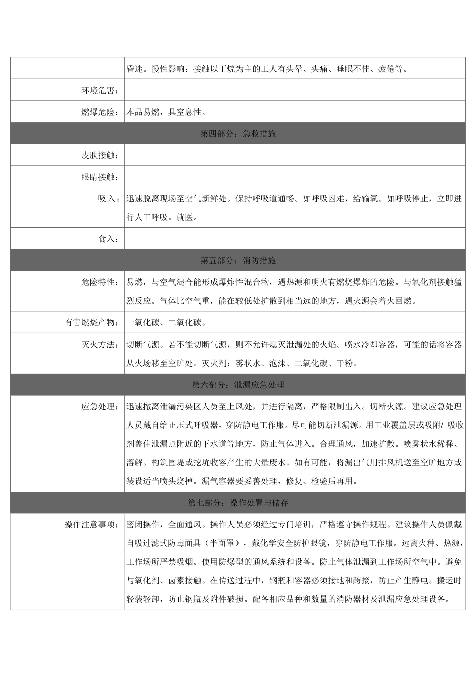 正丁烷安全技术说明书_第2页