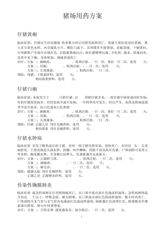 正大药业猪场用药方案
