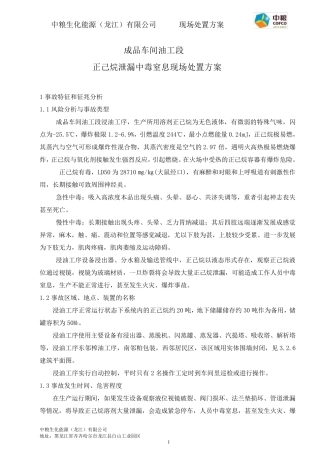 正己烷泄漏现场处置方案