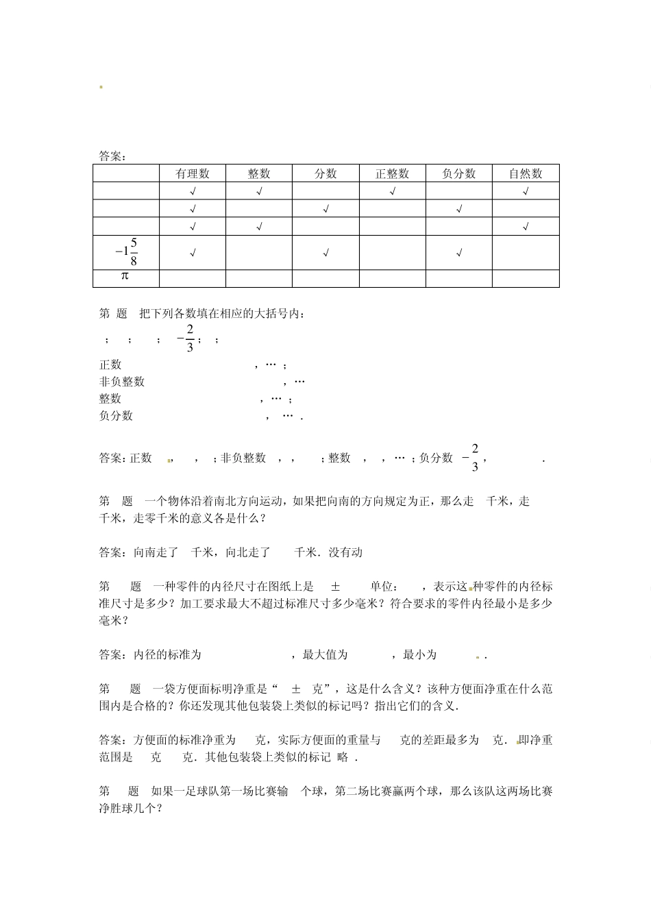 正数与负数经典练习题(6套)附带详细解答_第2页