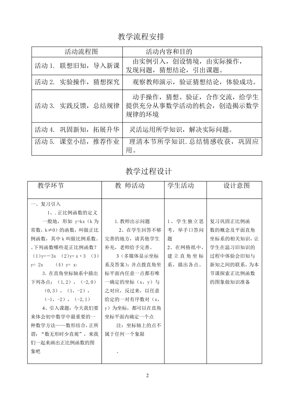 正比例函数图像与性质教学设计_第2页