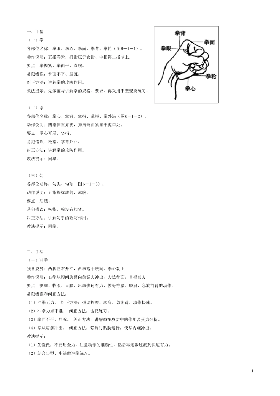 武术基本动作整理版_第1页