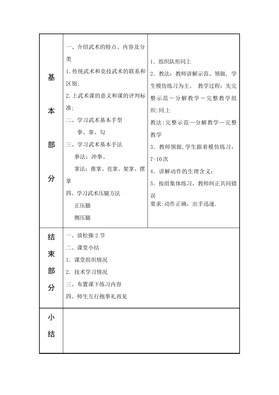 武术教案[范本模板]_第2页