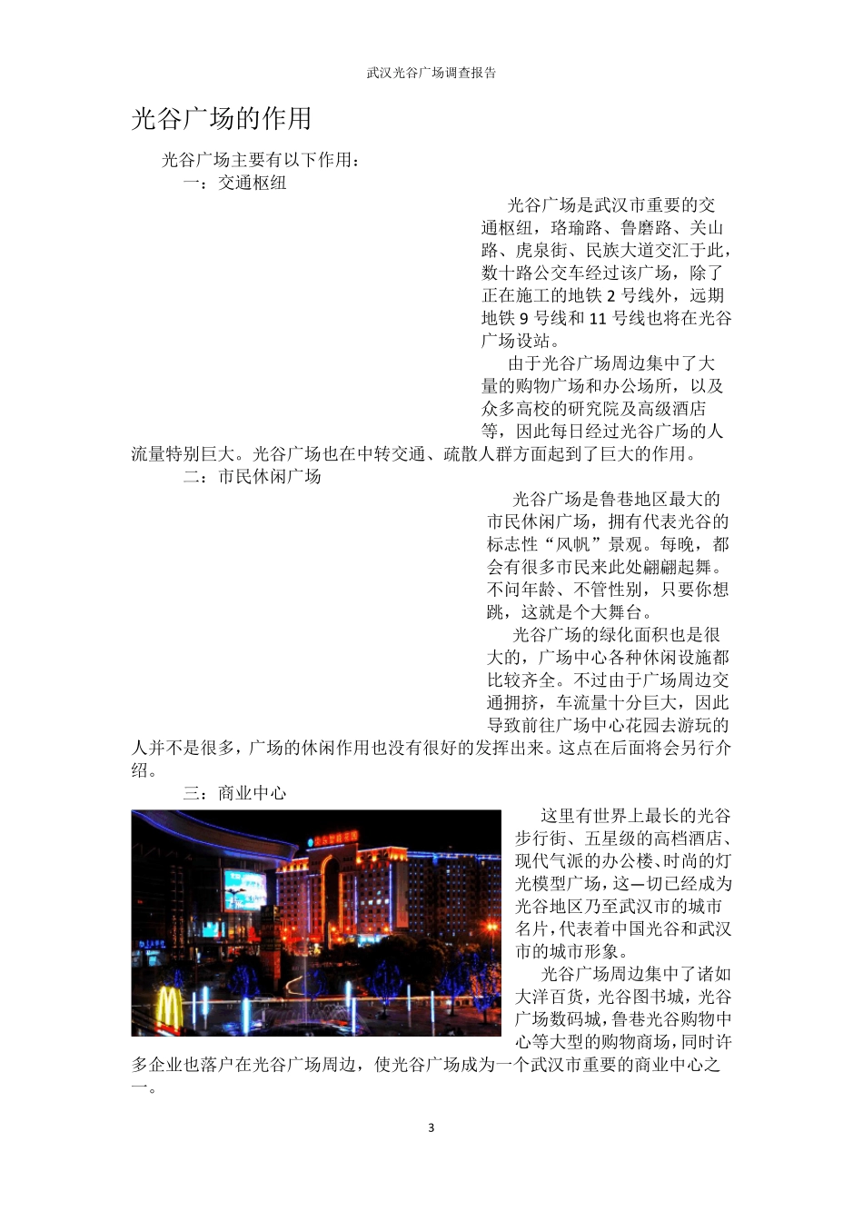 武汉光谷广场调查报告_第3页
