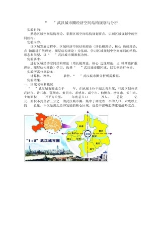 武汉城市圈空间模式分析