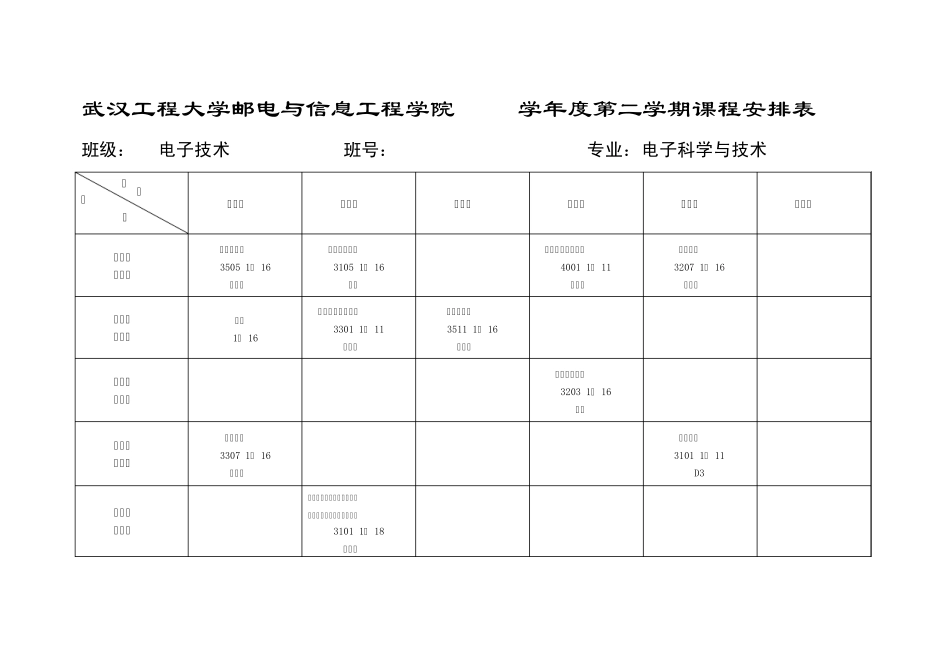 武汉工程大学邮电与信息工程学院2008学年度第二学期课_第2页
