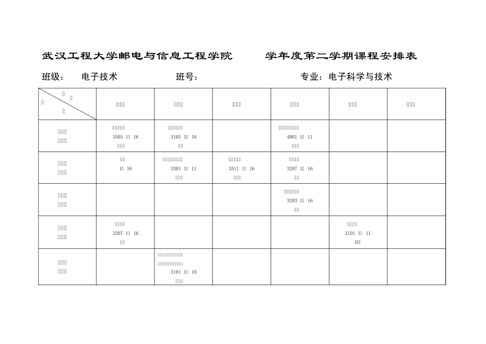武汉工程大学邮电与信息工程学院2008学年度第二学期课_第3页