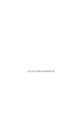 武汉市社会保险各险种缴费比例