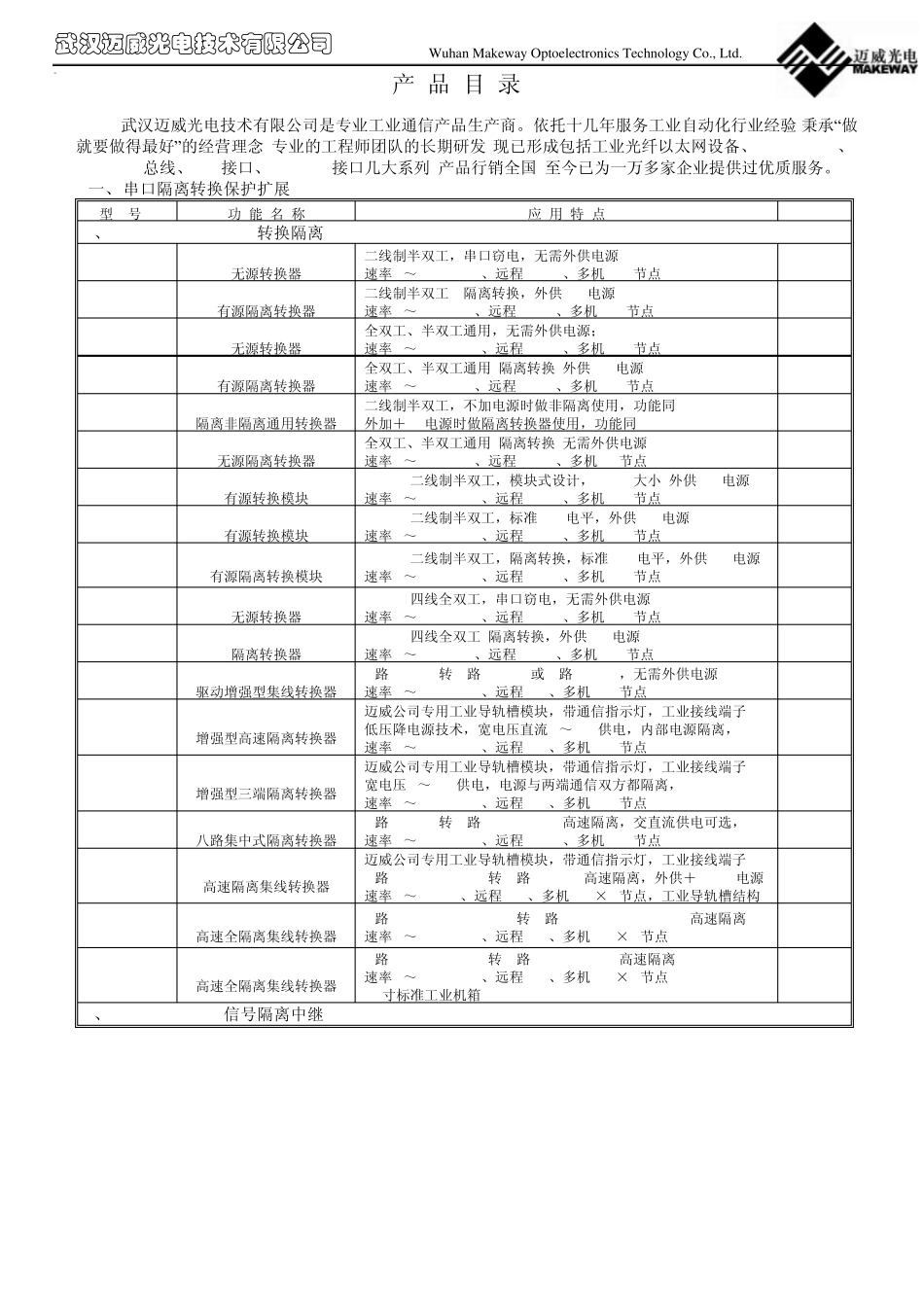 武汉迈威光电2010产品目录_第1页