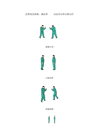 武警现役摔擒、擒敌拳116动连贯动和分解动作