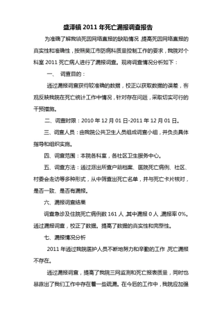 死亡漏报调查报告