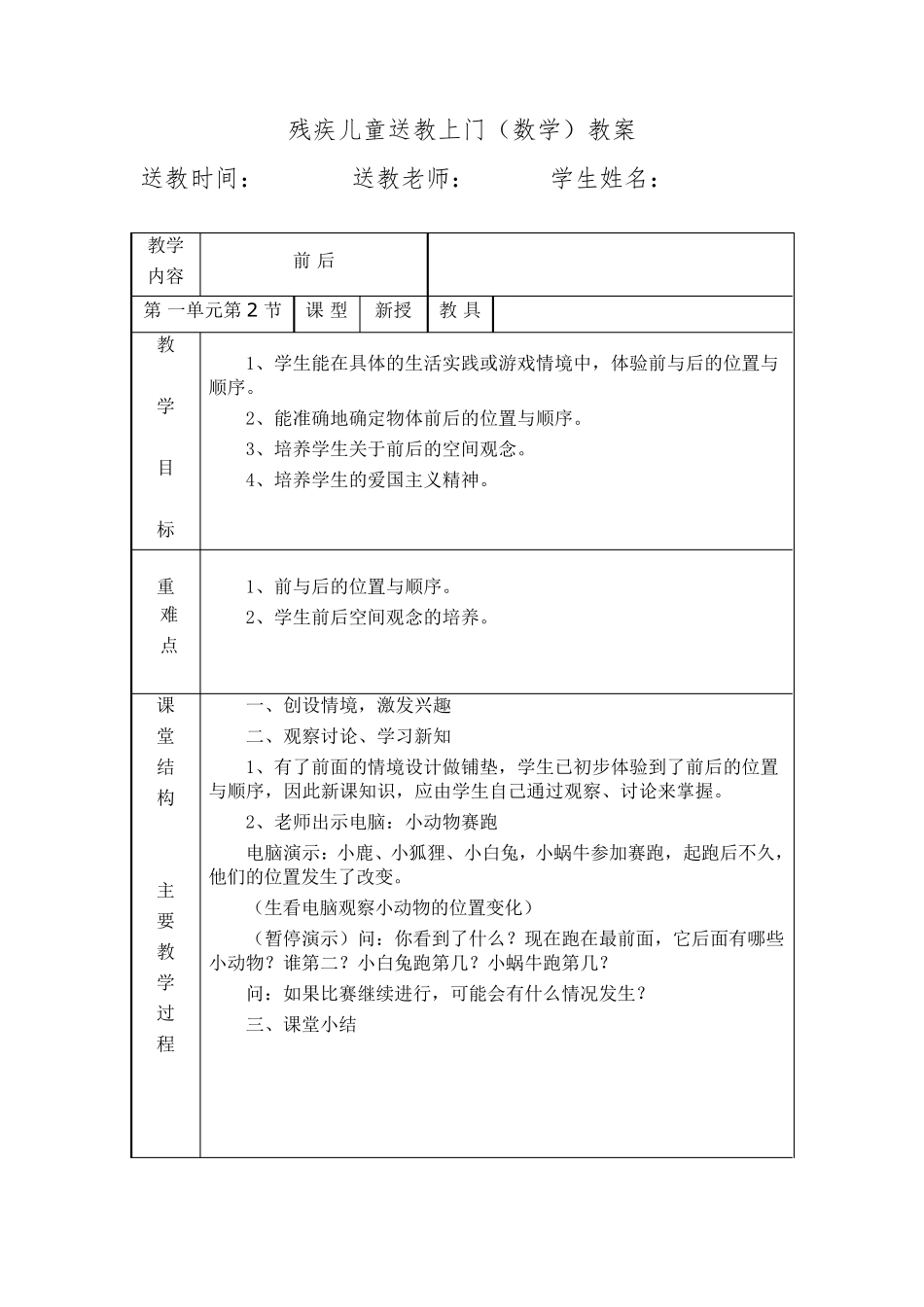 残疾儿童送教入户(数学)教案_第2页