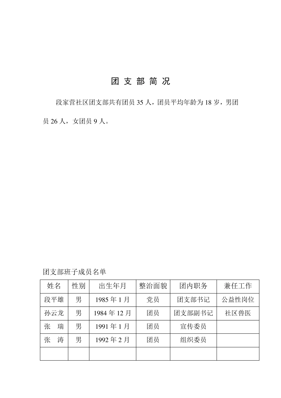 段家营社区团支部工作台帐_第3页
