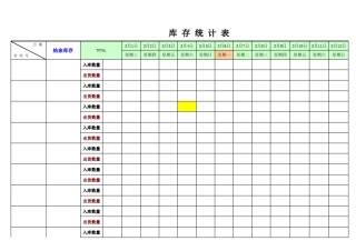 每月每日库存统计表