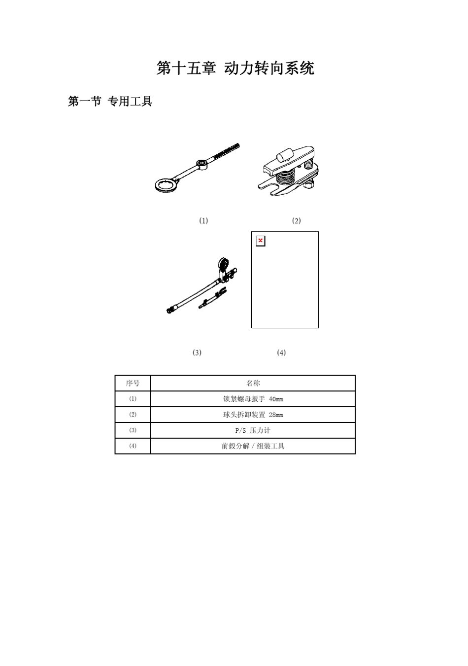比亚迪F6维修手册第十五章动力转向系统_第1页