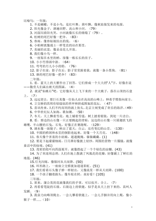 比喻拟人句大全