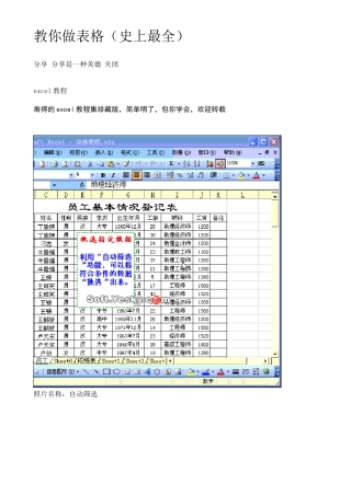 比较全面的excel表格制作教程