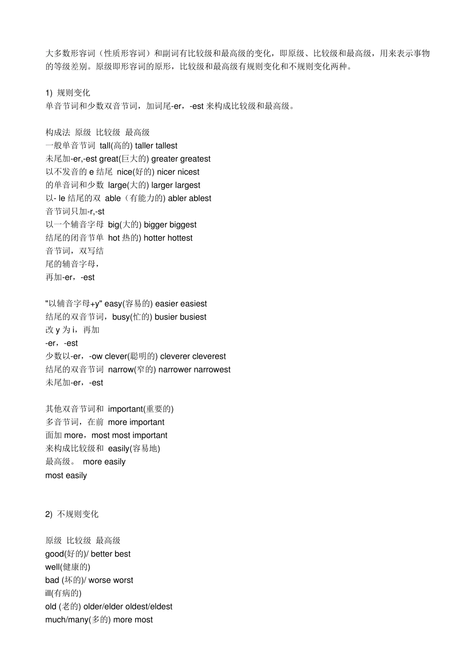 比较级和最高级练习题_第1页