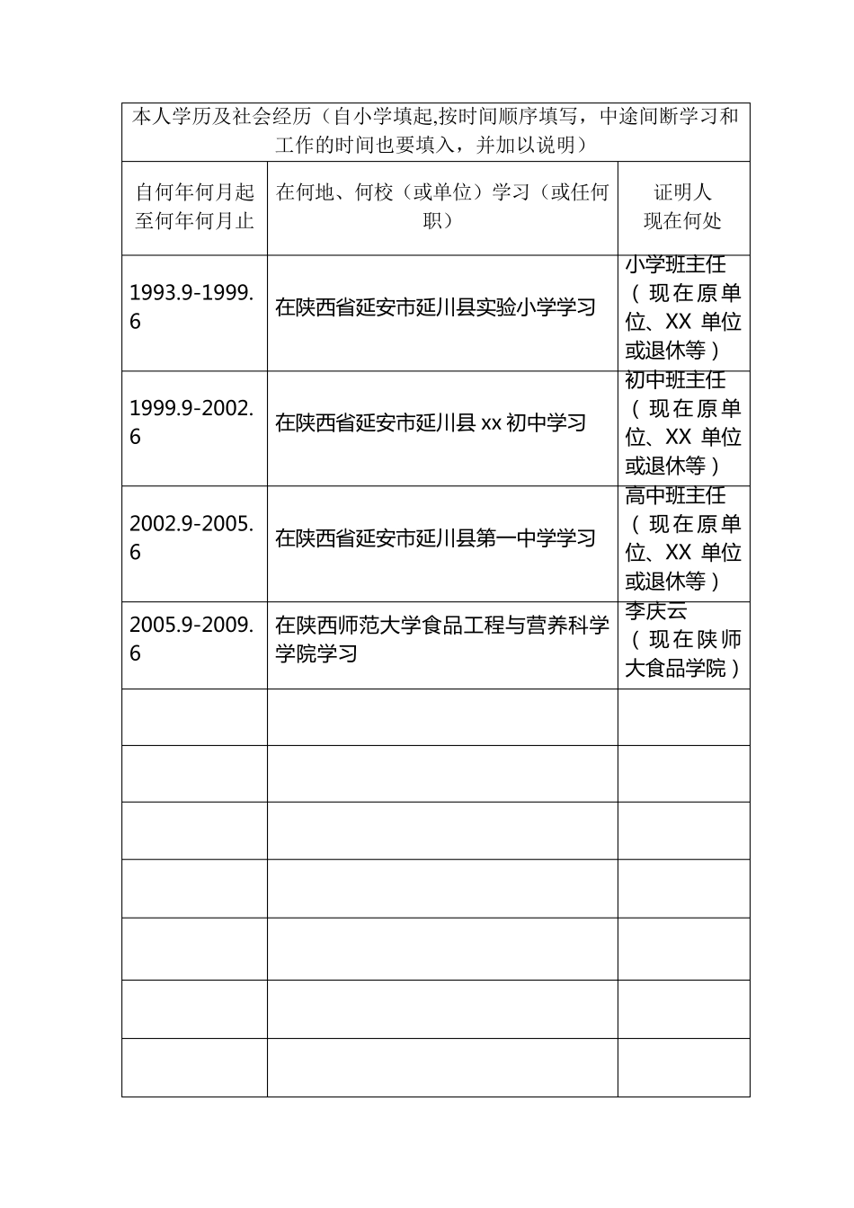 毕业生登记表填写样本(普通高等学校毕业生登记表)_第3页