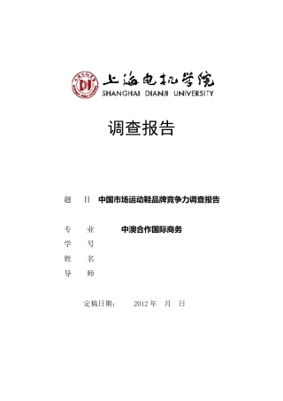 毕业调查报告模版