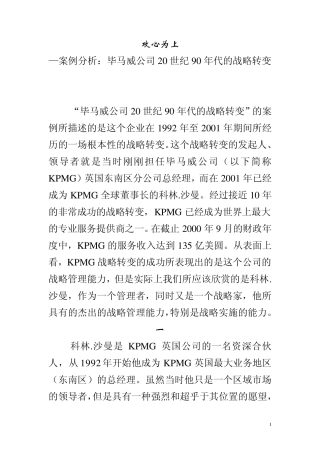 毕马威公司的案例分析