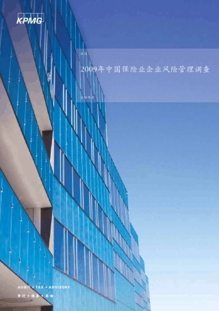 毕马威2009年中国保险业企业风险管理调查EnterpriseRiskManagementInsurersChina201005c