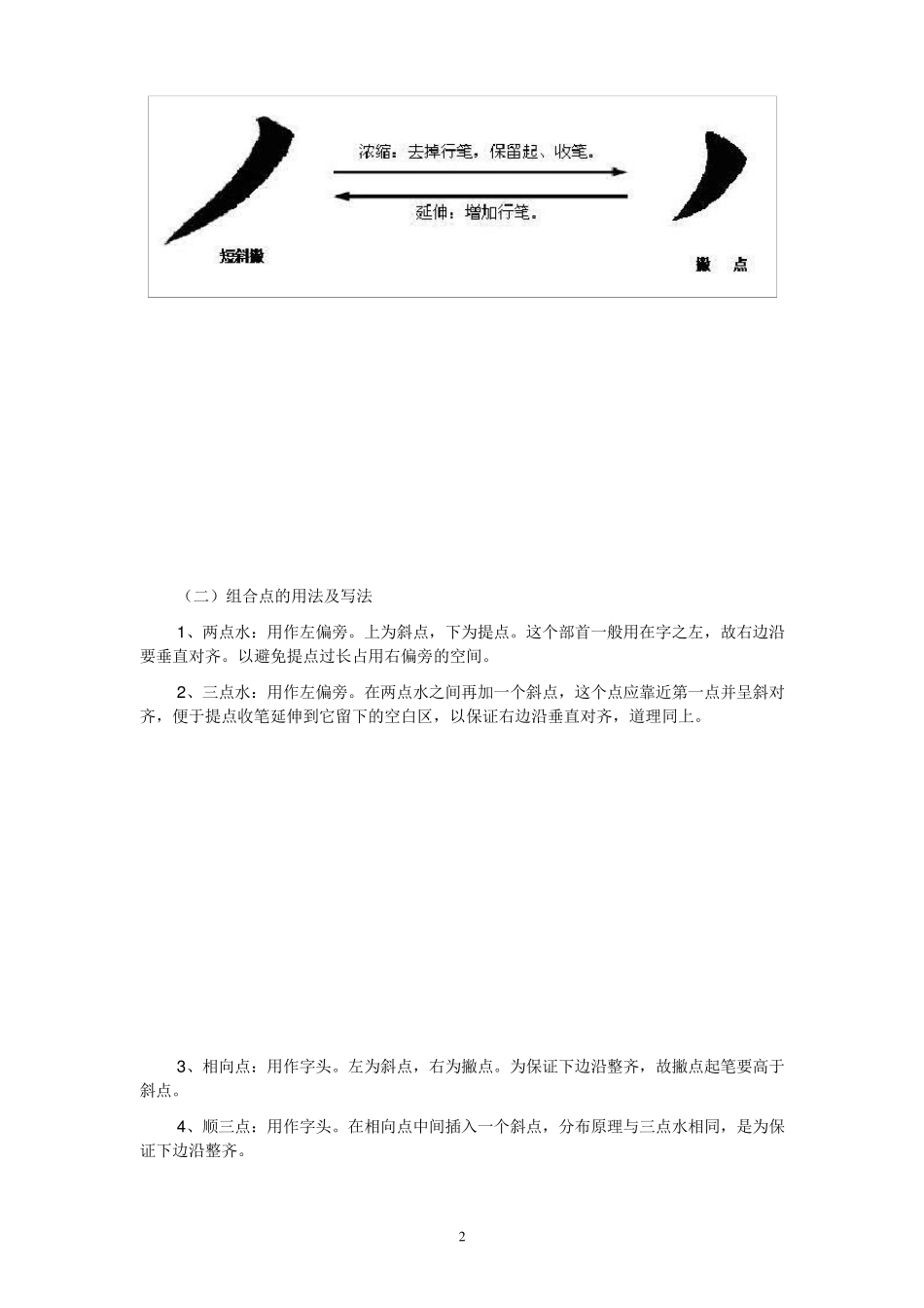 毛笔字帖(汉字毛笔书法笔画书写规律)_第2页