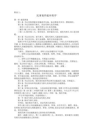 民事案件法庭程序