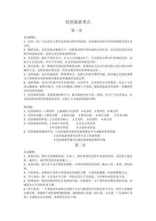民俗旅游重点