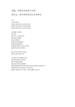 民族冲突现状及对策