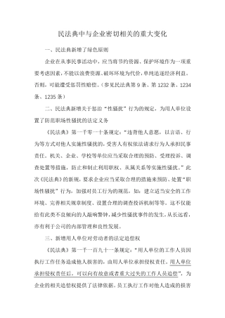 民法典中与企业密切相关的重大变化(收藏)