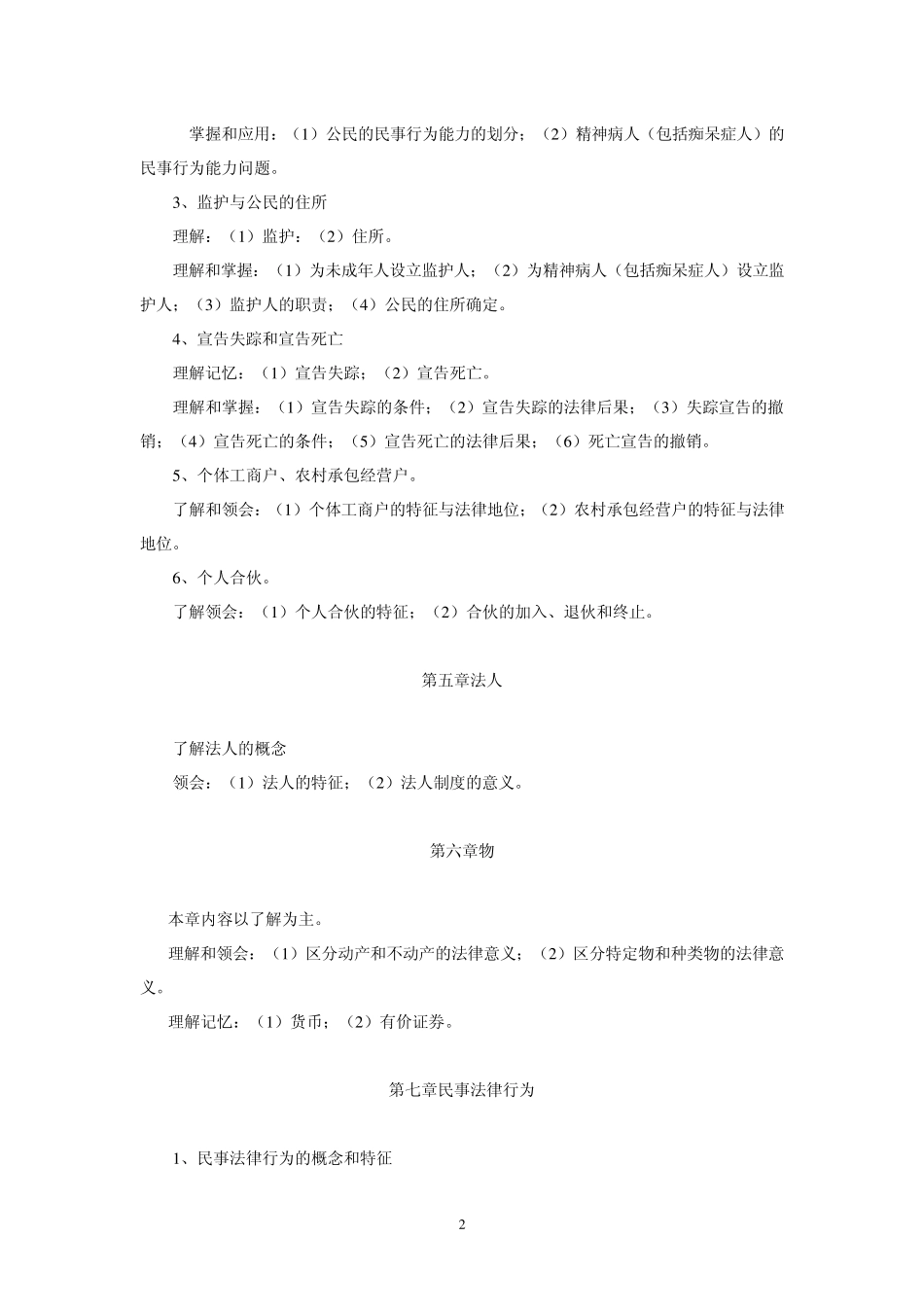 民法学课程重点知识树_第2页