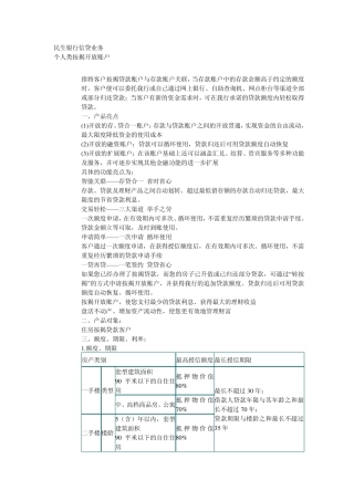 民生银行信贷业务