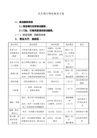 民生银行物业服务方案