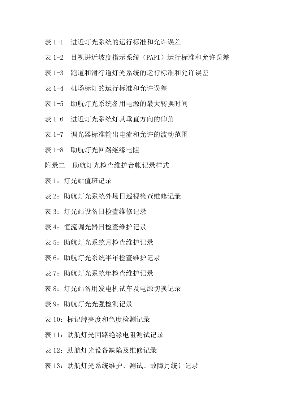 民用机场助航灯光系统运行维护规程2009(最终版)_第2页