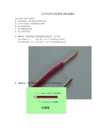 民用电线电缆规格