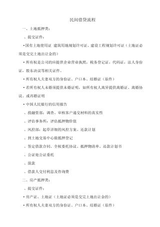 民间借贷流程