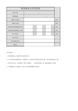 民间非营利组织会计制度财务报表模版20150113