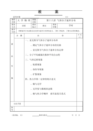 气体分子速率分布