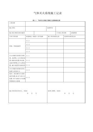 气体灭火系统施工记录