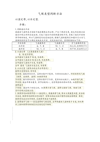 气候类型的判断